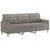 Produktbild 4 för 3-sitssoffa med fotpall taupe 180 cm tyg