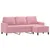 Produktbild 3 för 3-sitssoffa med fotpall rosa 180 cm sammet
