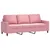 Produktbild 4 för 3-sitssoffa med fotpall rosa 180 cm sammet