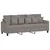 Produktbild 4 för 3-sitssoffa med fotpall taupe 180 cm tyg