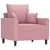 Produktbild 4 för Fåtölj med fotpall rosa 60 cm sammet