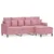 Produktbild 2 för 3-sitssoffa med fotpall rosa 180 cm sammet