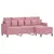 Produktbild 3 för 3-sitssoffa med fotpall rosa 180 cm sammet
