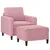 Produktbild 3 för Fåtölj med fotpall rosa 60 cm sammet