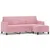 Produktbild 2 för 3-sitssoffa med fotpall rosa 180 cm sammet