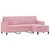 Produktbild 3 för 3-sitssoffa med fotpall rosa 180 cm sammet