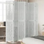 Rumsavdelare 6 paneler vit massivt kejsarträ