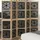 Rumsavdelare 5 paneler brun och svart massivt kejsarträ