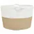 Produktbild 5 för Tvättkorg beige och vit Ø60x36 cm bomull