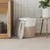 Produktbild 3 för Förvaringskorg med lock brun och vit Ø40x35 cm bomull