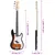 Produktbild 12 för Elektrisk basgitarr för nybörjare med väska brun&vit 4/4 46"