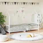 Sängram för barnsäng vit 80x200 cm massiv furu