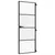 Produktbild 2 för Innerdörr svart 76x201,5 cm härdat glas och aluminium slim