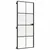 Produktbild 5 för Innerdörr svart 83x201,5 cm härdat glas och aluminium slim