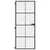 Produktbild 3 för Innerdörr svart 83x201,5 cm härdat glas och aluminium slim