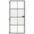 Produktbild 3 för Innerdörr svart 93x201,5 cm härdat glas och aluminium slim