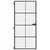 Produktbild 3 för Innerdörr svart 93x201,5 cm härdat glas och aluminium slim