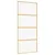 Produktbild 2 för Skjutdörr guld 90x205 cm klart ESG-glas och aluminium