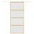 Produktbild 3 för Skjutdörr guld 90x205 cm frostat ESG-glas och aluminium