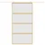 Produktbild 3 för Skjutdörr guld 102,5x205 cm frostat ESG-glas och aluminium