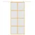 Produktbild 3 för Skjutdörr guld 90x205 cm frostat ESG-glas och aluminium