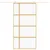 Produktbild 3 för Skjutdörr guld 102,5x205 cm klart ESG-glas och aluminium