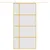 Produktbild 3 för Skjutdörr guld 102,5x205 cm frostat ESG-glas och aluminium