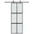 Produktbild 3 för Skjutdörr svart 76x205 cm härdat glas och aluminium
