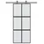 Produktbild 3 för Skjutdörr svart 90x205 cm härdat glas och aluminium