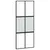 Produktbild 2 för Skjutdörr svart 90x205 cm härdat glas och aluminium