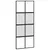 Produktbild 2 för Skjutdörr svart 90x205 cm härdat glas och aluminium