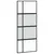 Produktbild 2 för Skjutdörr svart 90x205 cm härdat glas och aluminium