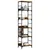 Produktbild 3 för Bokhylla rökfärgad ek 50x33x188,5 cm konstruerat trä