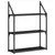 Produktbild 2 för Vägghylla 3 hyllor svart 60x21x78,5 cm konstruerat trä