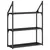 Produktbild 6 för Vägghylla 3 hyllor svart 60x21x78,5 cm konstruerat trä