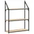 Produktbild 2 för Vägghylla 3 hyllor sonoma-ek 60x21x78,5 cm konstruerat trä