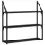 Produktbild 2 för Vägghylla 3 hyllor svart 80x21x78,5 cm konstruerat trä