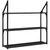 Produktbild 6 för Vägghylla 3 hyllor svart 80x21x78,5 cm konstruerat trä