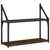 Produktbild 2 för Vägghylla 2 hyllor brun ek 60x21x51 cm konstruerat trä