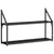 Produktbild 2 för Vägghylla 2 hyllor svart 80x21x51 cm konstruerat trä