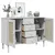 Produktbild 4 för Sidobord SENJA rottinglook vit 112x40x80 cm massiv furu