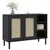 Produktbild 3 för Sidobord SENJA rottinglook svart 112x40x80 cm massiv furu