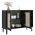 Produktbild 4 för Sidobord SENJA rottinglook svart 112x40x80 cm massiv furu