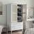 Produktbild 3 för Garderob SENJA rottinglook vit 90x55x175 cm massiv furu