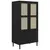 Produktbild 2 för Garderob SENJA rottinglook svart 90x55x175 cm massiv furu