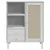 Produktbild 5 för Högskåp SENJA rottinglook vit 90x40x112 cm massiv furu