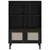 Produktbild 5 för Bokhylla SENJA rottinglook svart 90x35x130 cm massiv furu