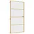 Produktbild 2 för Innerdörr guld 102,5x201,5 cm härdat glas och aluminium slim