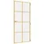 Produktbild 5 för Innerdörr guld 93x201,5 cm härdat glas och aluminium slim