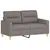 Produktbild 2 för 2-sitssoffa taupe 120 cm tyg